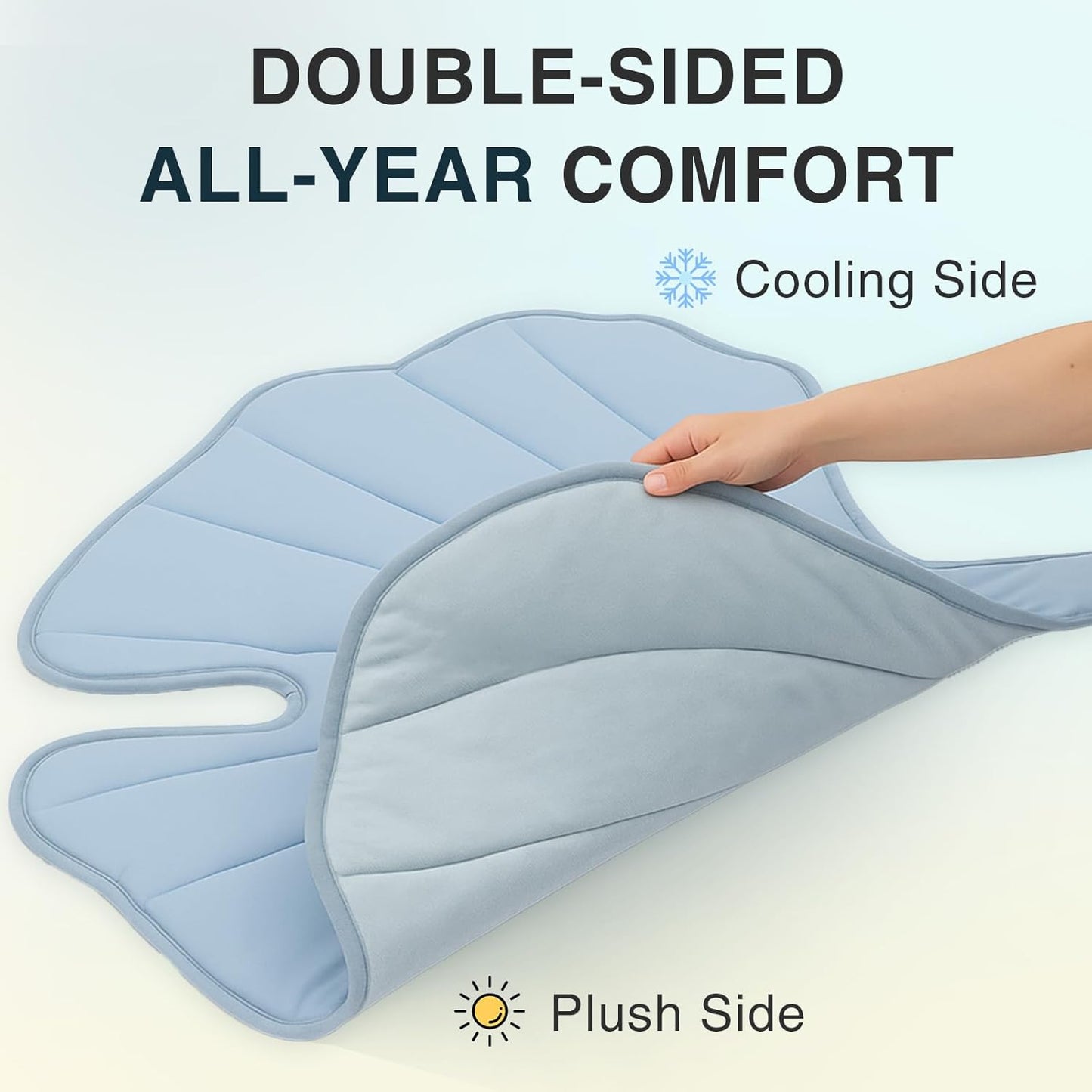 Dog Cooling Mat - Large Leaf Shaped, Washable, Non-Slip, Summer Pad for Dogs and Cats, Lightweight