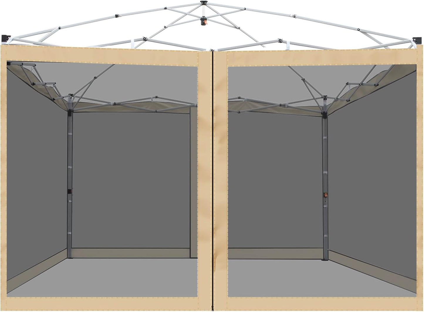 Canopy Mosquito Net for 10x10 Pop up Canopy Gazebo Tent, Replacement Netting Screen Mesh Sidewalls for Patio, Backyard, Camping, Outdoor Use (Net Only) (Sand)