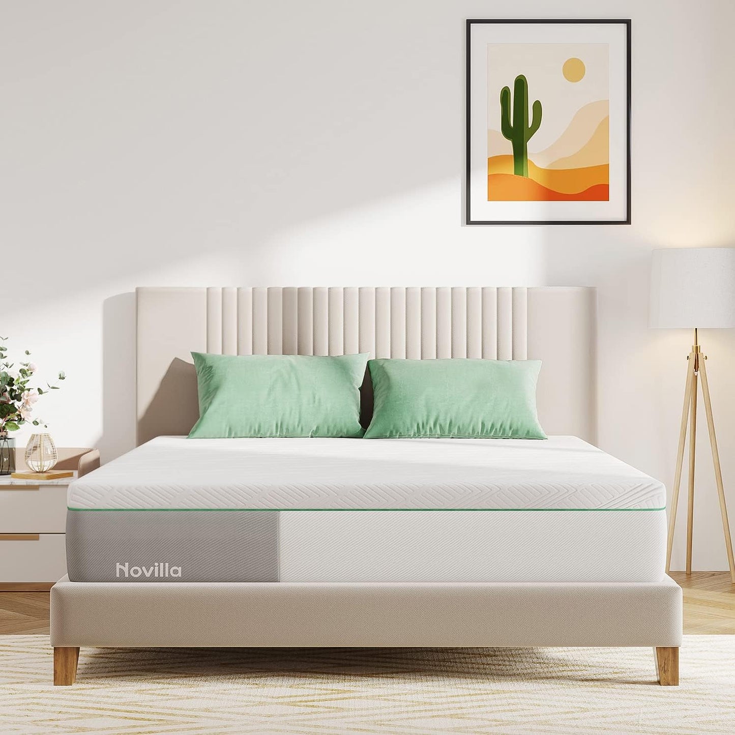 Novilla King Mattress, 12 Inch King Size Memory Foam Mattress with Comfort Foam for Pressure Relief & Cool Fresh Sleep, Removable Washable Cover,Mattresses in a Box,Medium Firm