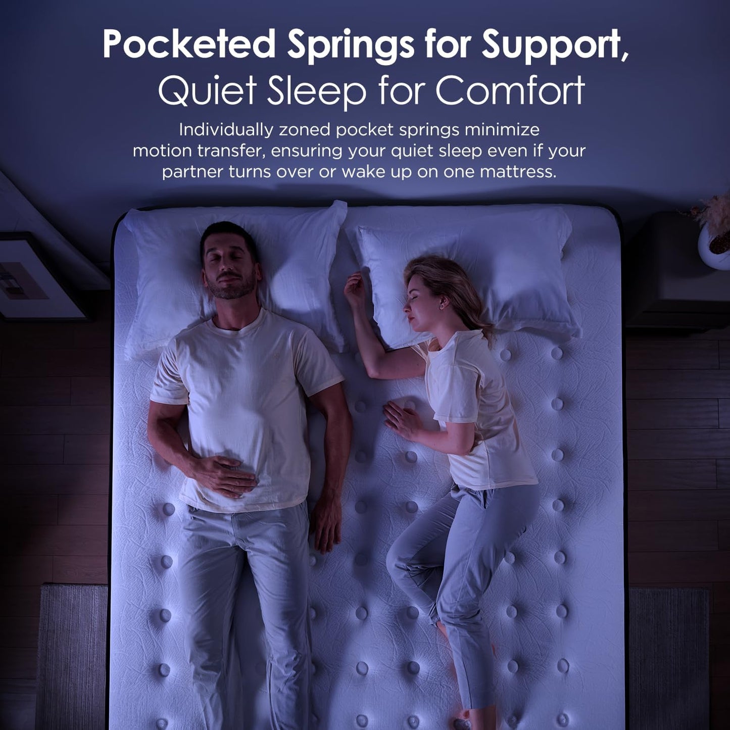 King Size Mattress 12 Inch - Medium Firm Hybrid Mattress with Memory Foam & Zoned Pocket Springs for Pressure Relief, Quiet Sleep | Fiberglass-Free, CertiPUR-US Certified | King Mattresses in a Box