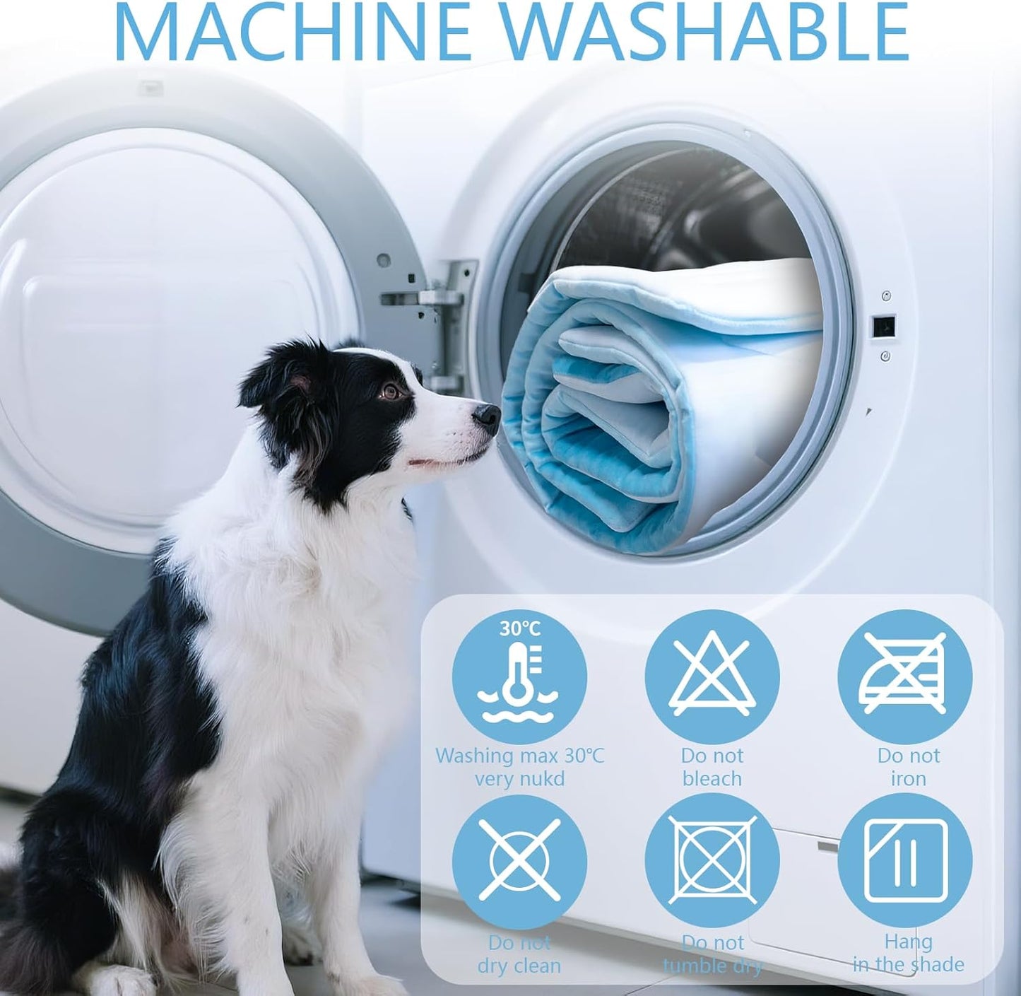 BECEMURU Dog Cooling Mat - 36" x 23" Reversible Cooling Pad for Crate, Kennel, Bed, Sofa - Machine Washable, Durable, Non-Gel - Keep Your Pet Cool and Comfortable