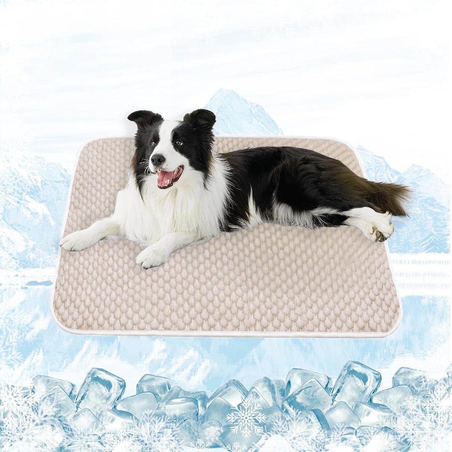 MICROCOSMOS Pet Cooling Mat & Sleeping Pad- Breathable Bubble Surface, EZ Clean. Keep Cooling for Pets, Kids and Adults in Summer.(BlueWhite, 40" x 28")