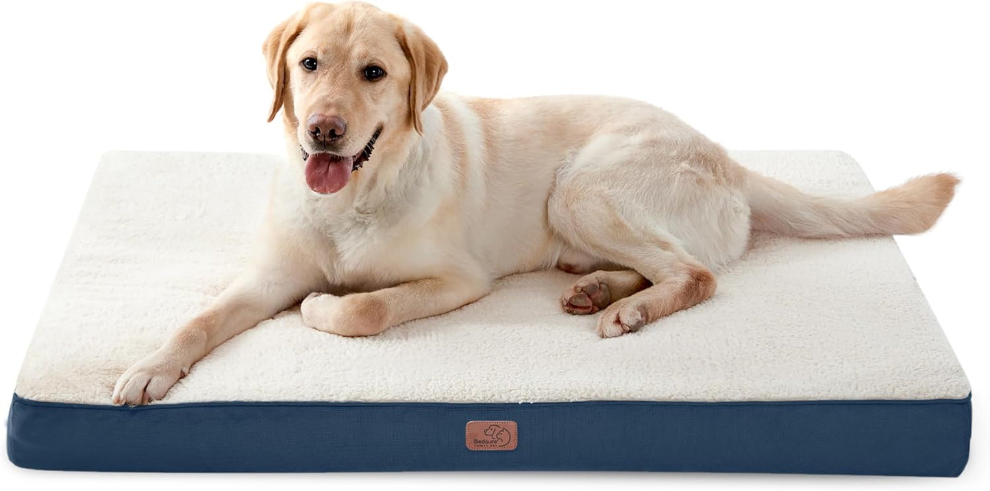 Bedsure Cooling Dog Bed for Crate - Large Orthopedic Waterproof Puppy Beds with Removable Washable Cover, Egg Crate Foam Pet Mat, Suitable for Pet Up to 50 lbs