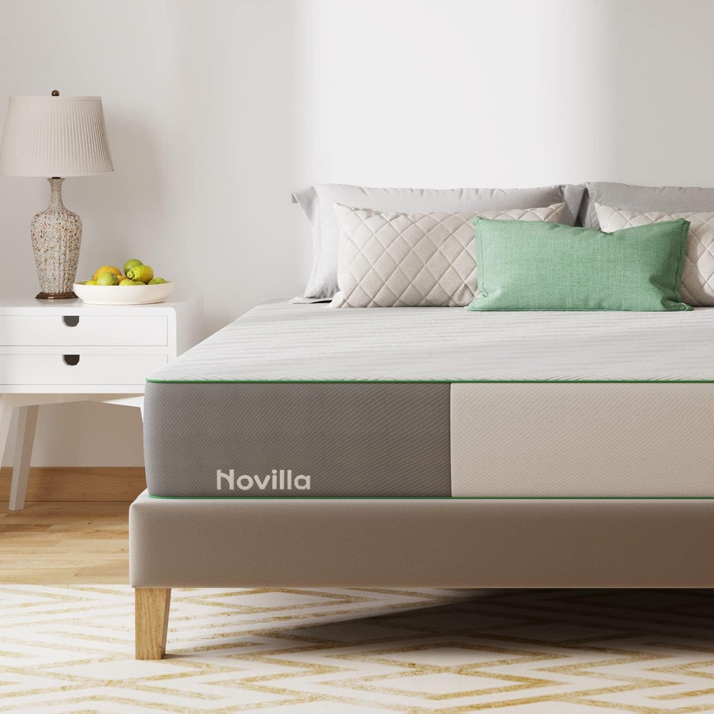 Novilla King Mattress, 12 Inch King Size Memory Foam Mattress with Comfort Foam for Pressure Relief & Cool Fresh Sleep, Removable Washable Cover,Mattresses in a Box,Medium Firm