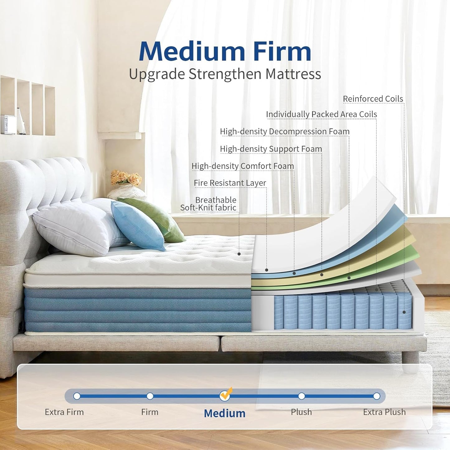 Starage Full Size Mattress | Hybrid Mattress Full 12 inch with Memory Foam | Medium Firm Feel for Motion Isolation | Edge Support Pressure Relief | Bed in a Box,CertiPUR-US Certified