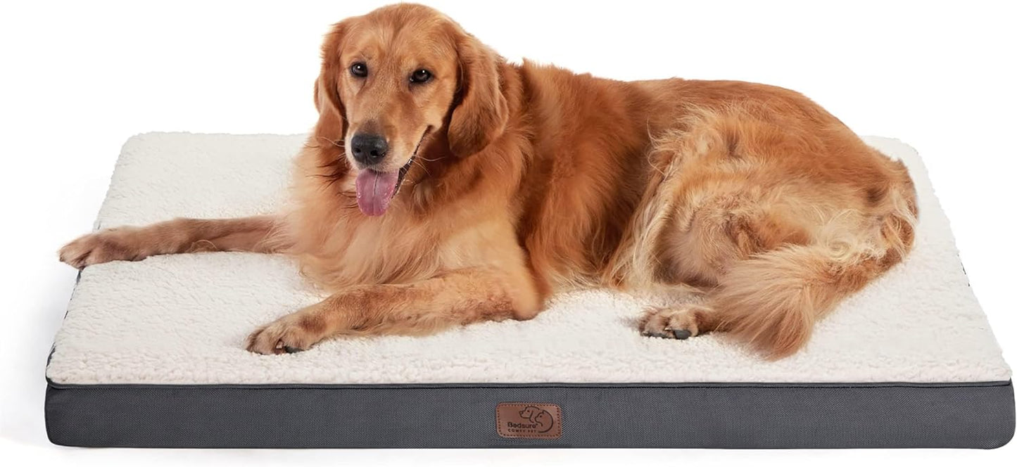 Bedsure Cooling Dog Bed for Crate - Large Orthopedic Waterproof Puppy Beds with Removable Washable Cover, Egg Crate Foam Pet Mat, Suitable for Pet Up to 50 lbs