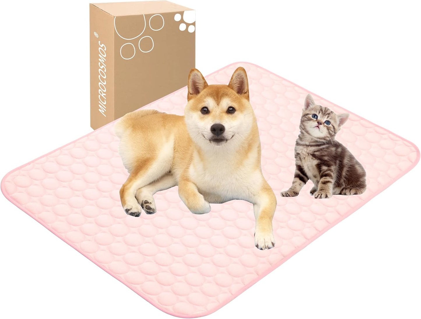 MICROCOSMOS Summer Cooling Mat & Sleeping Pad- Water Absorption Top, Materials Safe, Easy Carry, EZ Clean. Keep Cooling for Pets, Kids and Adults.(Grey, 40" x 28")
