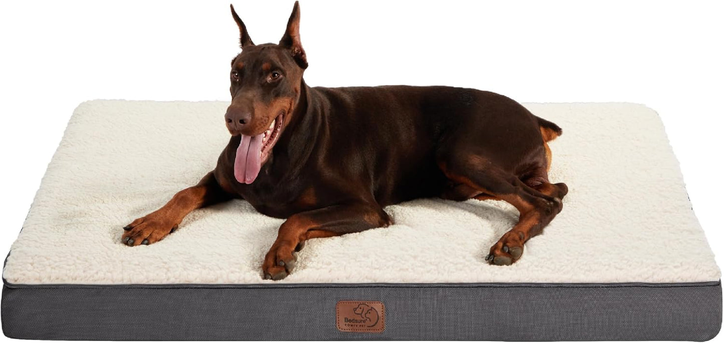 Bedsure Cooling Dog Bed for Crate - Large Orthopedic Waterproof Puppy Beds with Removable Washable Cover, Egg Crate Foam Pet Mat, Suitable for Pet Up to 50 lbs