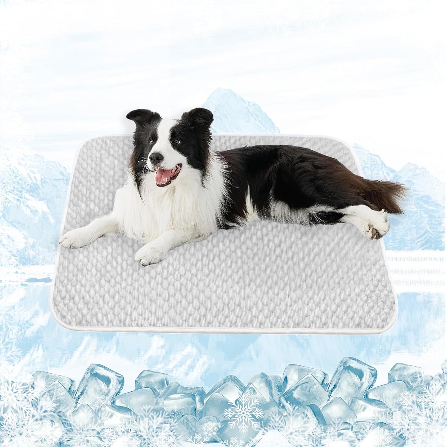 MICROCOSMOS Pet Cooling Mat & Sleeping Pad- Breathable Bubble Surface, EZ Clean. Keep Cooling for Pets, Kids and Adults in Summer.(BlueWhite, 40" x 28")