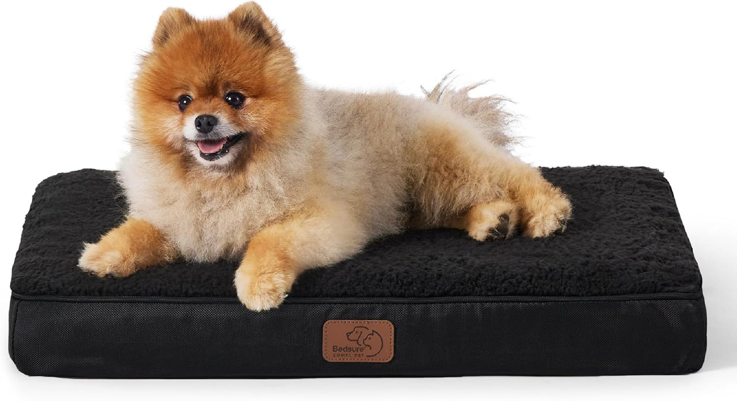 Bedsure Cooling Dog Bed for Crate - Large Orthopedic Waterproof Puppy Beds with Removable Washable Cover, Egg Crate Foam Pet Mat, Suitable for Pet Up to 50 lbs