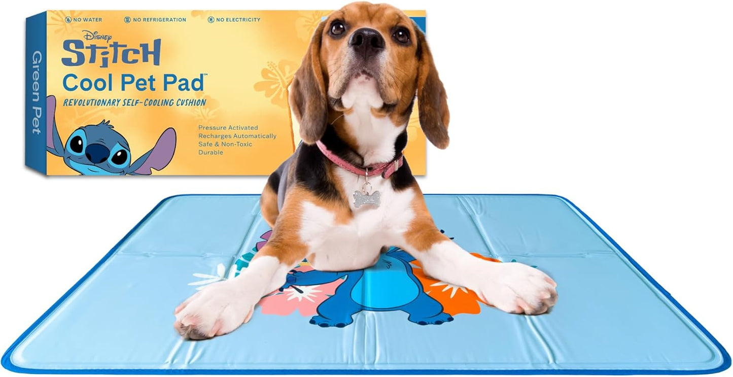 The Green Pet Shop Cool Pet Pad - Large, Blue - Self-Cooling, Pressure Activated Mat for Dogs & Cats from 46-80 lbs - Non-Toxic Gel, No Water Needed