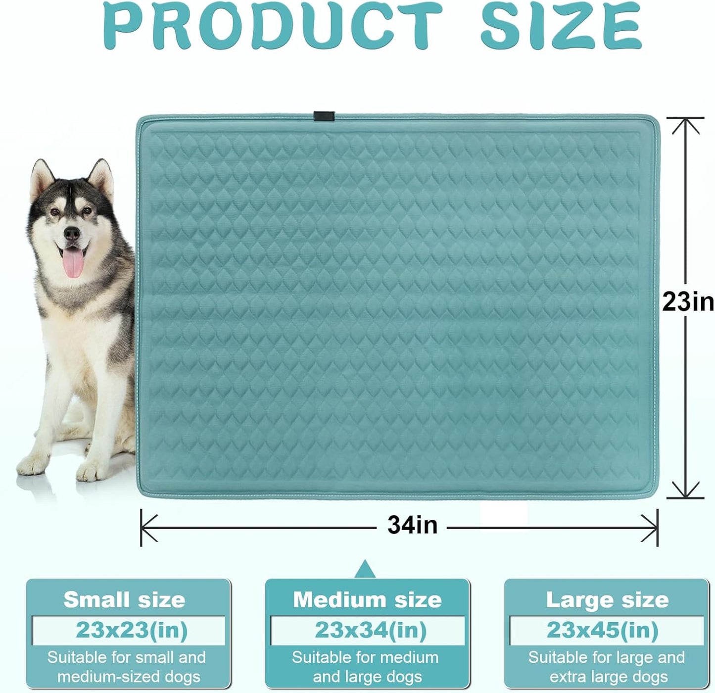 Large Dog Cooling Mat for Dogs,34×23 in Silicone Anti-Slip Waterproof,Easy Washable Pet Cool Blanket, Ice Cool Fabric, Cooling for Dog Kennel, Indoor and Outdoor Floors, Car Seat&Sofa