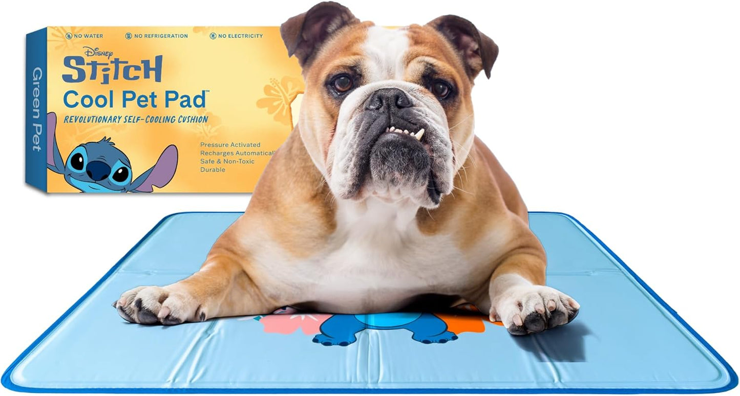 The Green Pet Shop Cool Pet Pad - Large, Blue - Self-Cooling, Pressure Activated Mat for Dogs & Cats from 46-80 lbs - Non-Toxic Gel, No Water Needed