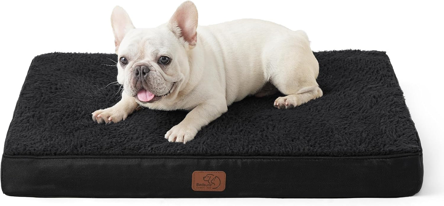 Bedsure Cooling Dog Bed for Crate - Large Orthopedic Waterproof Puppy Beds with Removable Washable Cover, Egg Crate Foam Pet Mat, Suitable for Pet Up to 50 lbs
