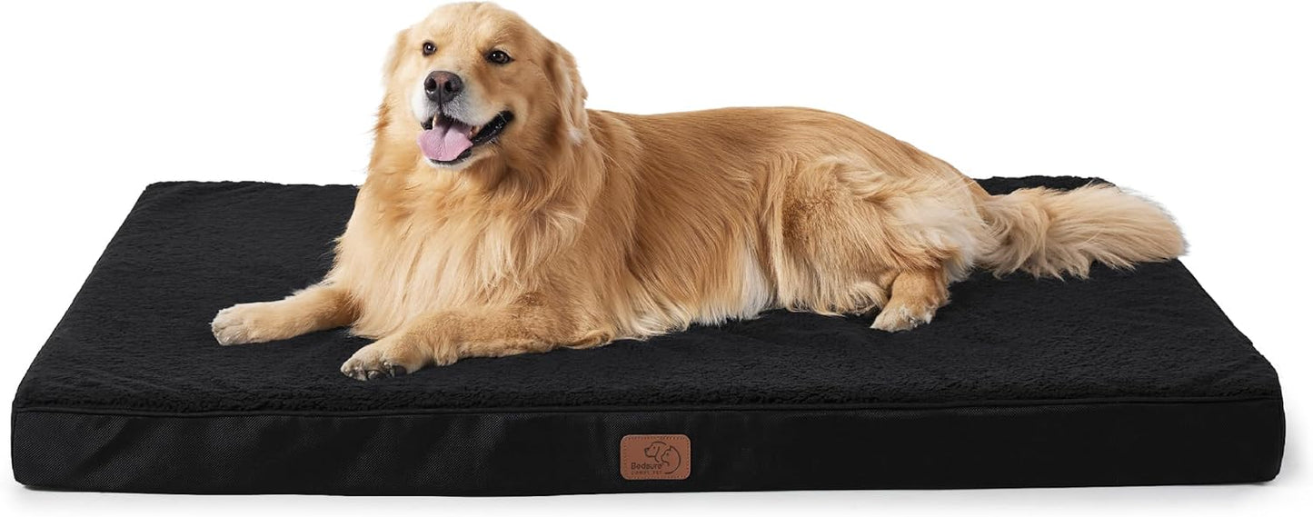 Bedsure Cooling Dog Bed for Crate - Large Orthopedic Waterproof Puppy Beds with Removable Washable Cover, Egg Crate Foam Pet Mat, Suitable for Pet Up to 50 lbs