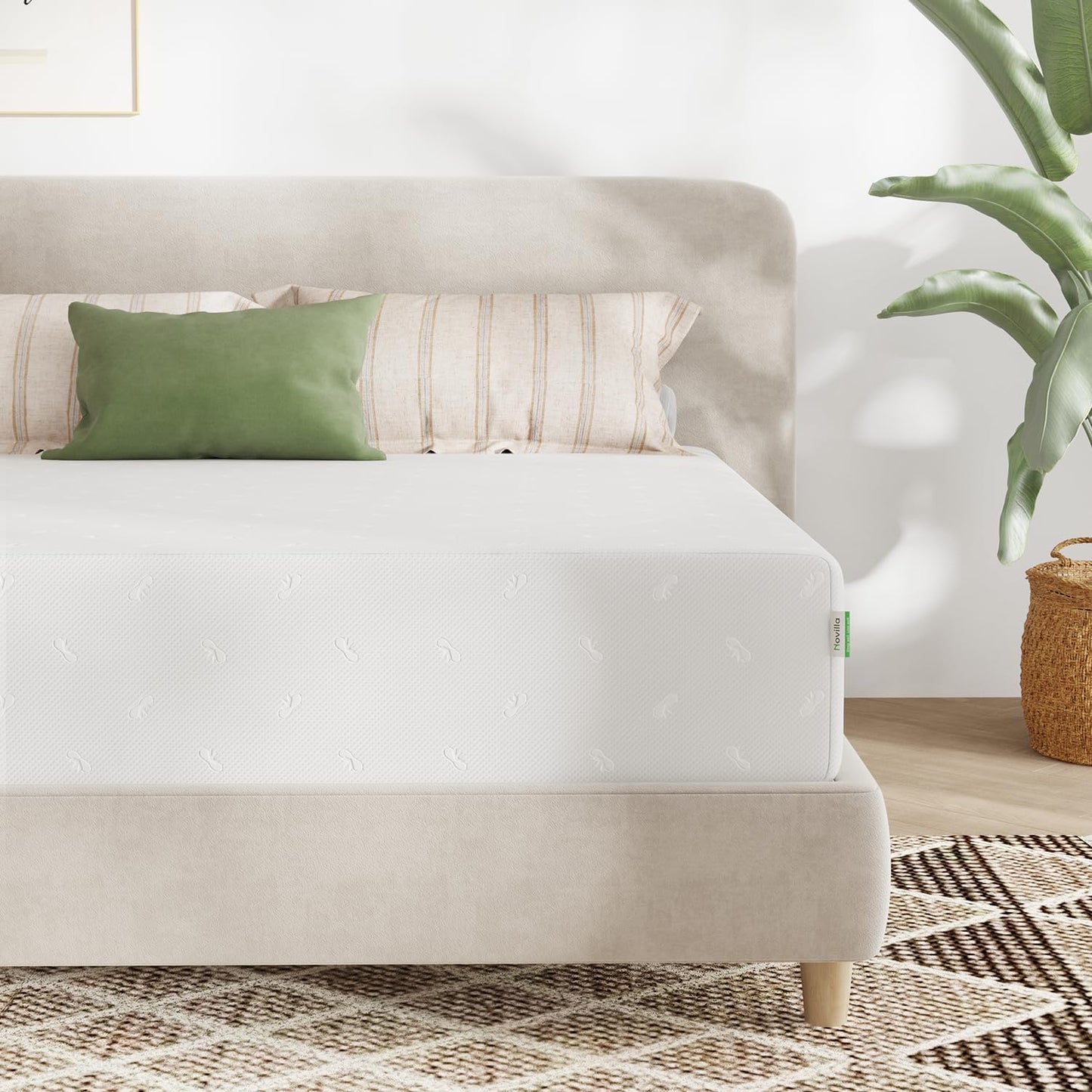 Novilla King Mattress, 12 Inch King Size Memory Foam Mattress with Comfort Foam for Pressure Relief & Cool Fresh Sleep, Removable Washable Cover,Mattresses in a Box,Medium Firm