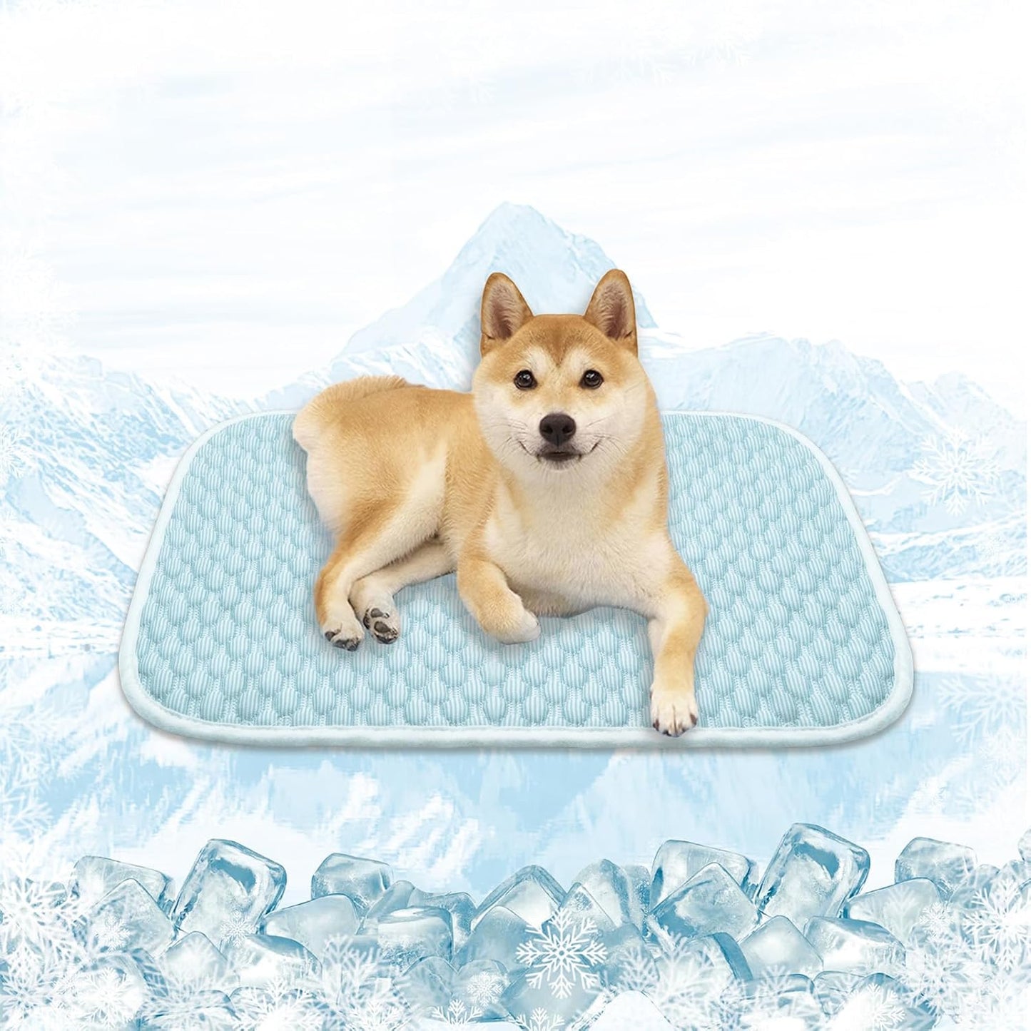 MICROCOSMOS Pet Cooling Mat & Sleeping Pad- Breathable Bubble Surface, EZ Clean. Keep Cooling for Pets, Kids and Adults in Summer.(BlueWhite, 40" x 28")