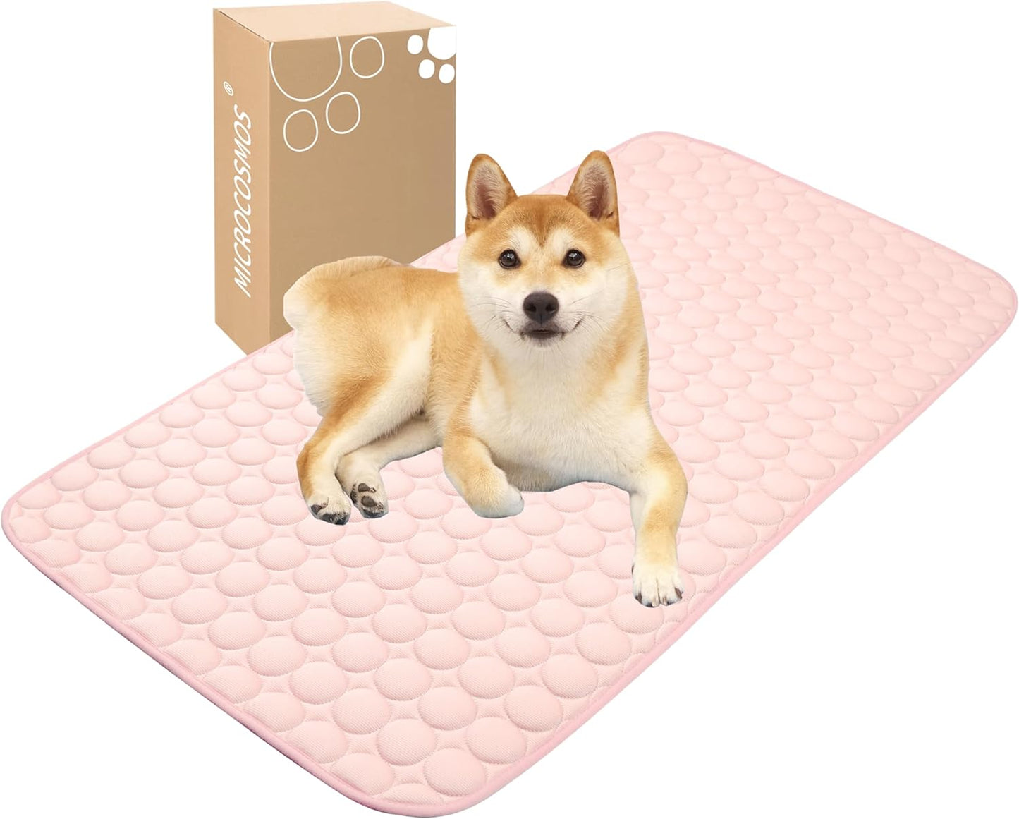 MICROCOSMOS Summer Cooling Mat & Sleeping Pad- Water Absorption Top, Materials Safe, Easy Carry, EZ Clean. Keep Cooling for Pets, Kids and Adults.(Grey, 40" x 28")