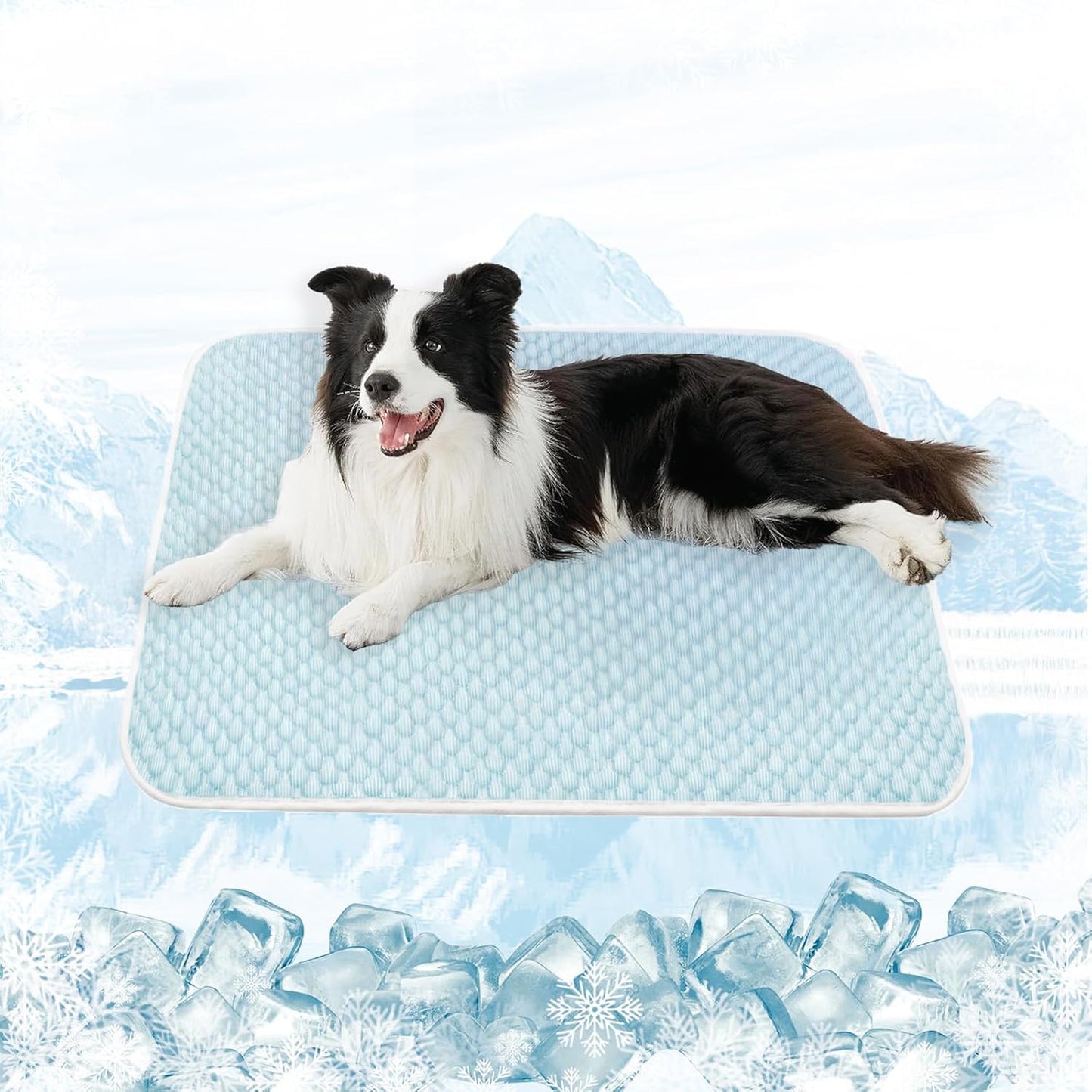 MICROCOSMOS Pet Cooling Mat & Sleeping Pad- Breathable Bubble Surface, EZ Clean. Keep Cooling for Pets, Kids and Adults in Summer.(BlueWhite, 40" x 28")