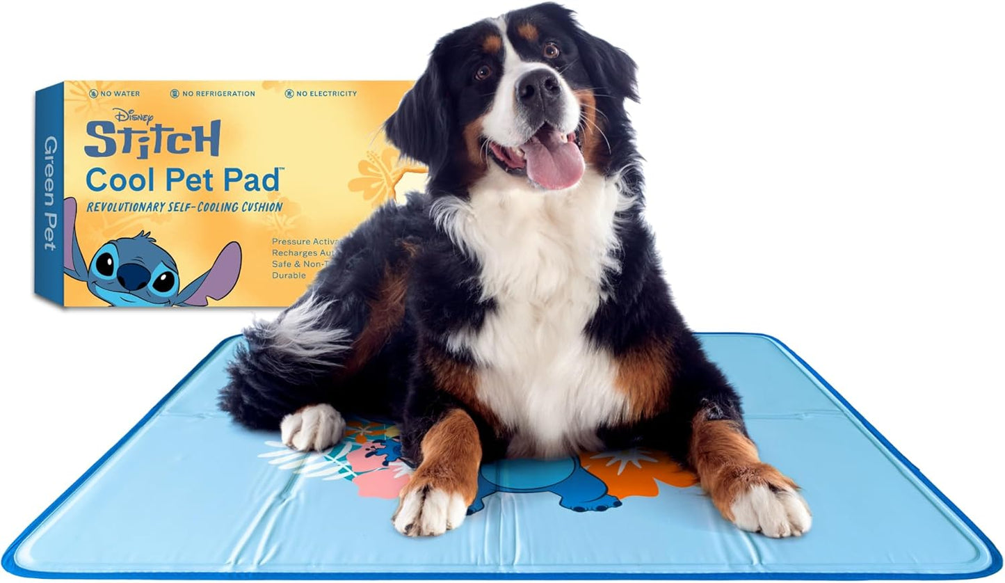 The Green Pet Shop Cool Pet Pad - Large, Blue - Self-Cooling, Pressure Activated Mat for Dogs & Cats from 46-80 lbs - Non-Toxic Gel, No Water Needed