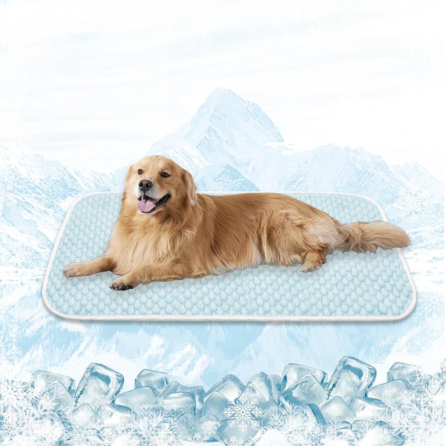 MICROCOSMOS Pet Cooling Mat & Sleeping Pad- Breathable Bubble Surface, EZ Clean. Keep Cooling for Pets, Kids and Adults in Summer.(BlueWhite, 40" x 28")