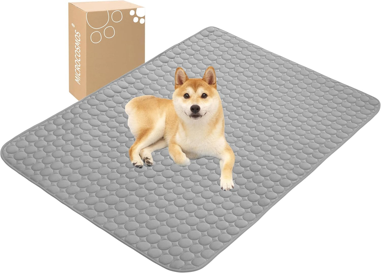 MICROCOSMOS Summer Cooling Mat & Sleeping Pad- Water Absorption Top, Materials Safe, Easy Carry, EZ Clean. Keep Cooling for Pets, Kids and Adults.(Grey, 40" x 28")