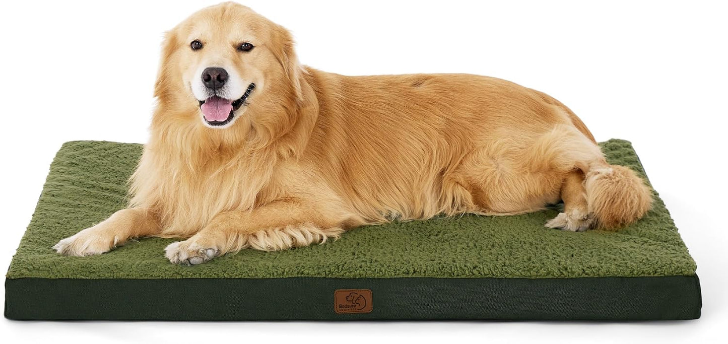 Bedsure Cooling Dog Bed for Crate - Large Orthopedic Waterproof Puppy Beds with Removable Washable Cover, Egg Crate Foam Pet Mat, Suitable for Pet Up to 50 lbs
