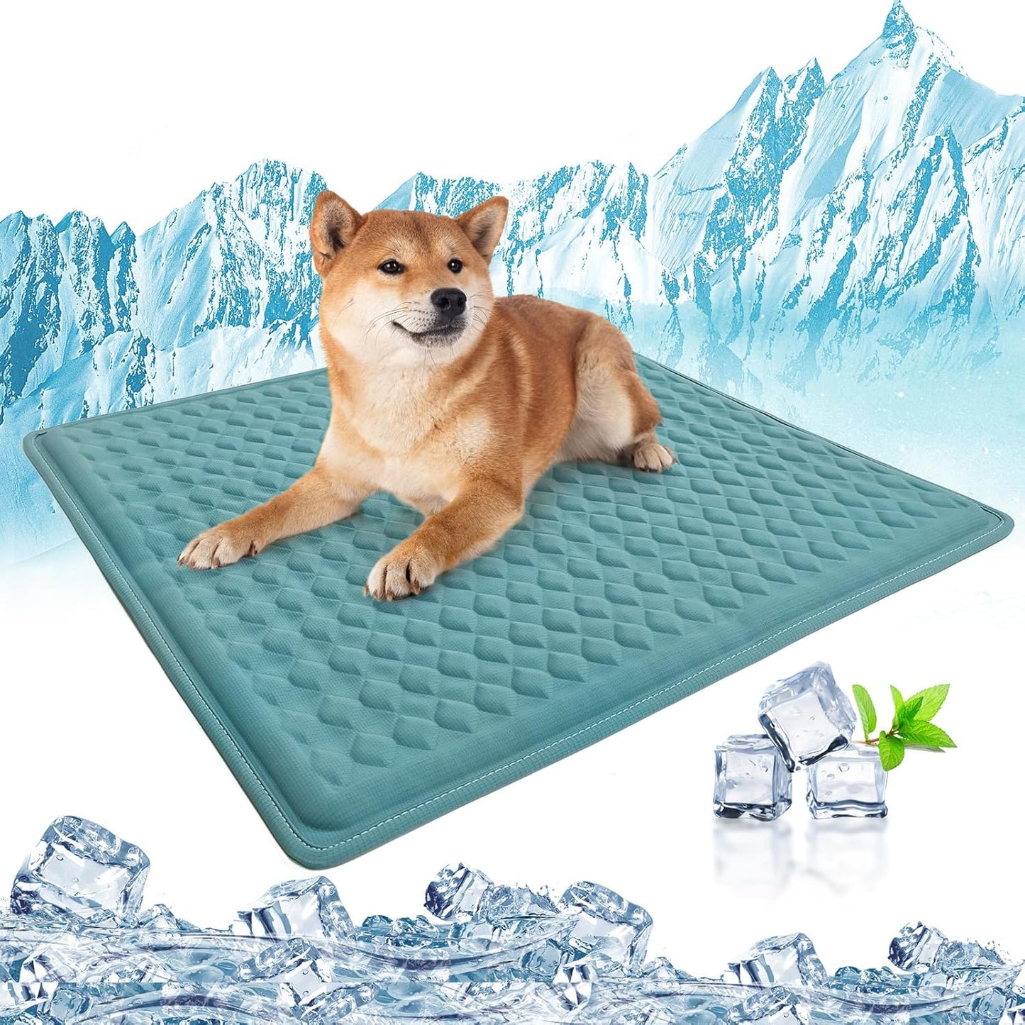 Large Dog Cooling Mat for Dogs,34×23 in Silicone Anti-Slip Waterproof,Easy Washable Pet Cool Blanket, Ice Cool Fabric, Cooling for Dog Kennel, Indoor and Outdoor Floors, Car Seat&Sofa