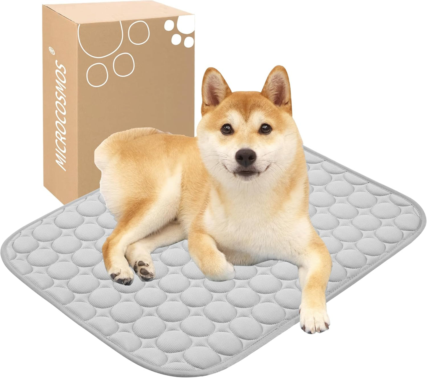 MICROCOSMOS Summer Cooling Mat & Sleeping Pad- Water Absorption Top, Materials Safe, Easy Carry, EZ Clean. Keep Cooling for Pets, Kids and Adults.(Grey, 40" x 28")