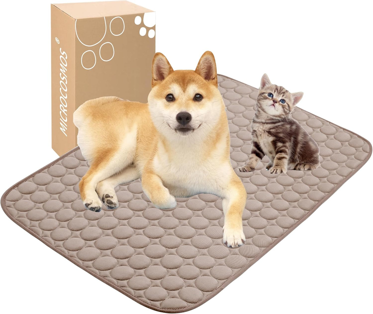 MICROCOSMOS Summer Cooling Mat & Sleeping Pad- Water Absorption Top, Materials Safe, Easy Carry, EZ Clean. Keep Cooling for Pets, Kids and Adults.(Grey, 40" x 28")