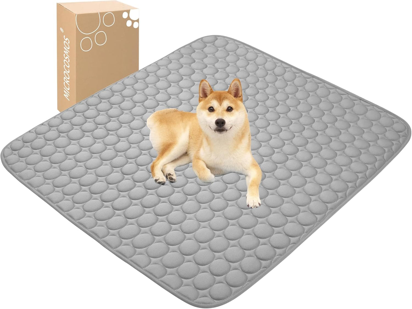 MICROCOSMOS Summer Cooling Mat & Sleeping Pad- Water Absorption Top, Materials Safe, Easy Carry, EZ Clean. Keep Cooling for Pets, Kids and Adults.(Grey, 40" x 28")
