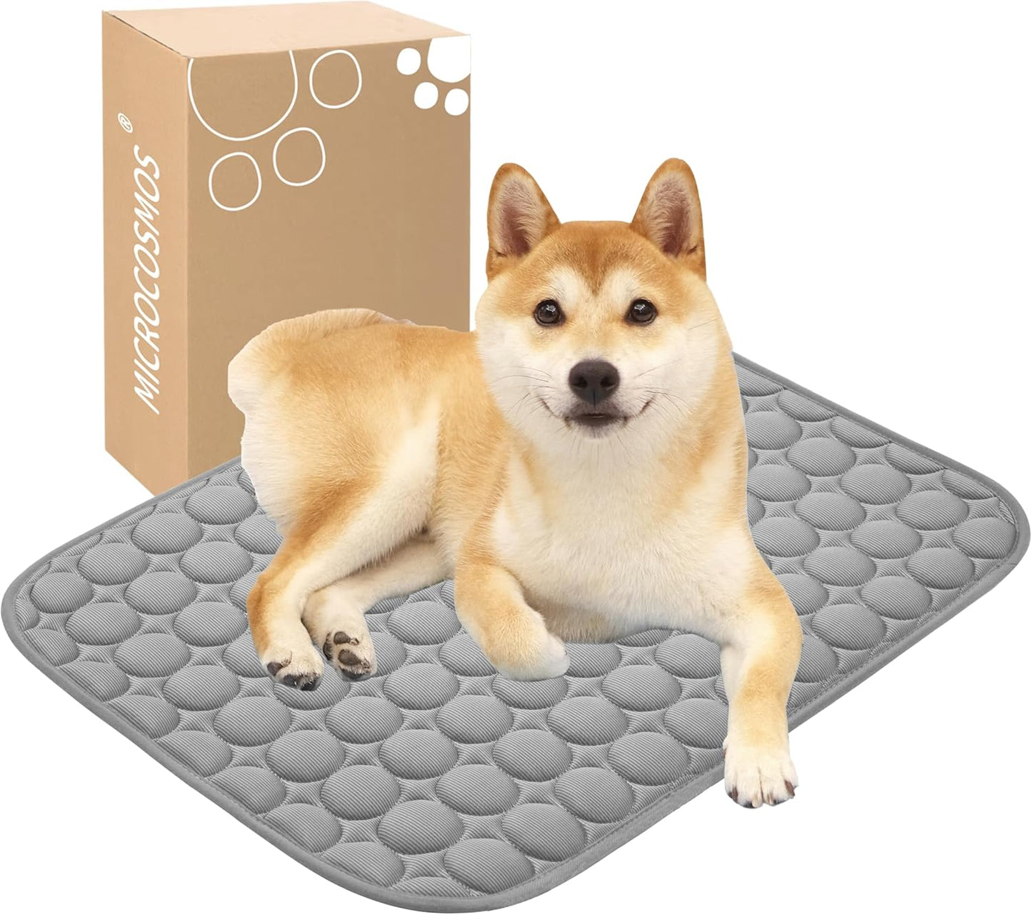 MICROCOSMOS Summer Cooling Mat & Sleeping Pad- Water Absorption Top, Materials Safe, Easy Carry, EZ Clean. Keep Cooling for Pets, Kids and Adults.(Grey, 40" x 28")