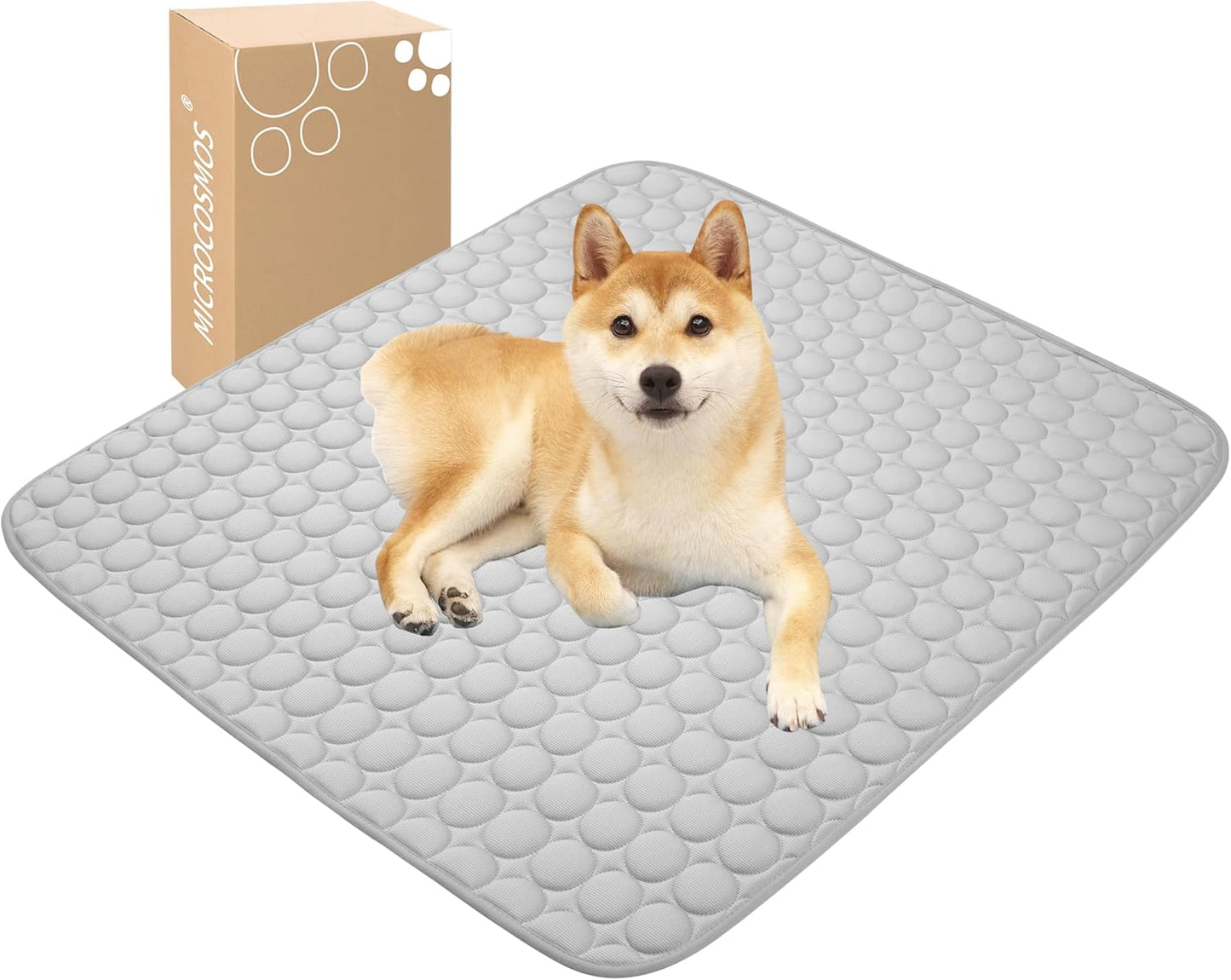 MICROCOSMOS Summer Cooling Mat & Sleeping Pad- Water Absorption Top, Materials Safe, Easy Carry, EZ Clean. Keep Cooling for Pets, Kids and Adults.(Grey, 40" x 28")