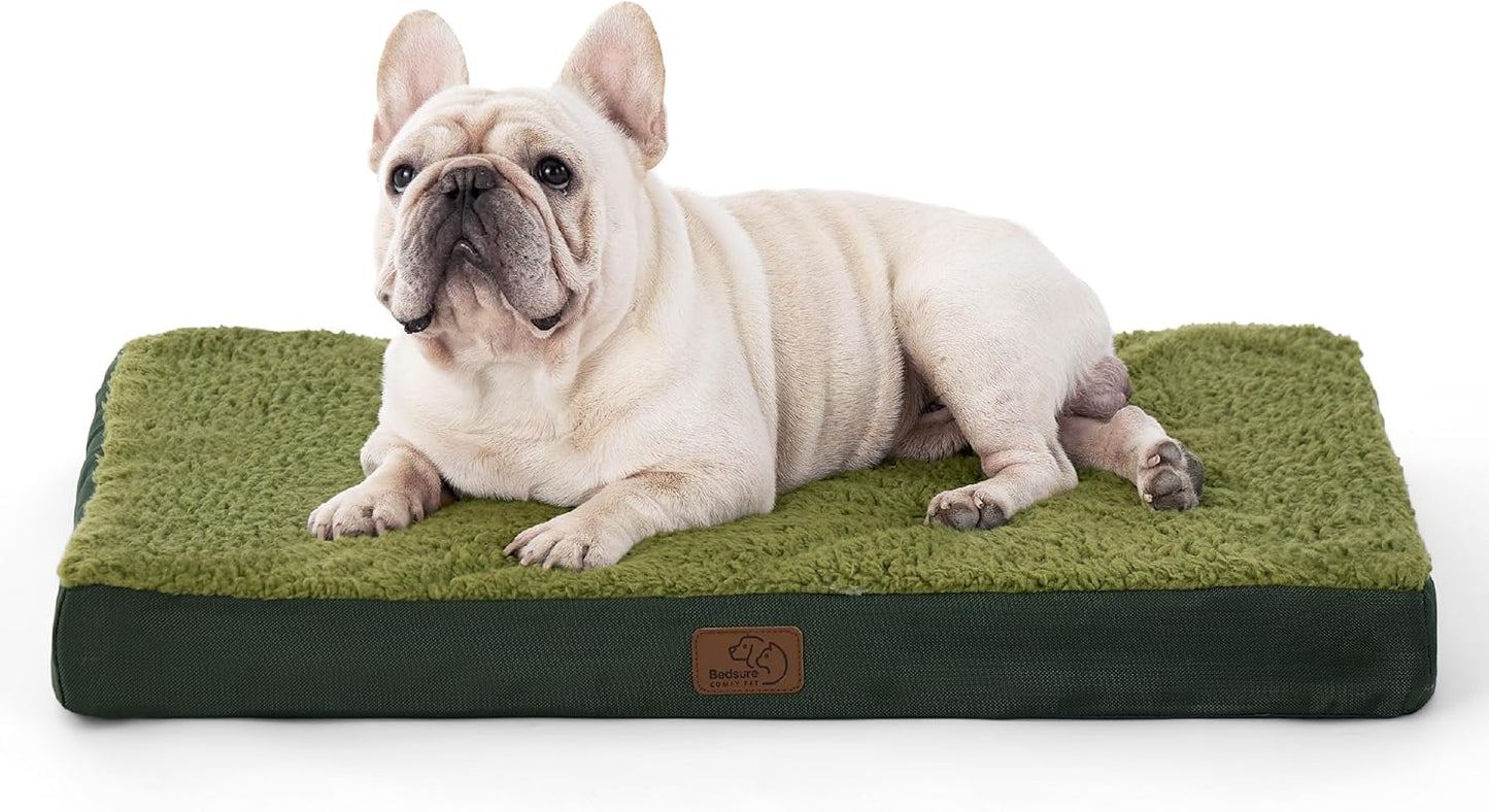 Bedsure Cooling Dog Bed for Crate - Large Orthopedic Waterproof Puppy Beds with Removable Washable Cover, Egg Crate Foam Pet Mat, Suitable for Pet Up to 50 lbs