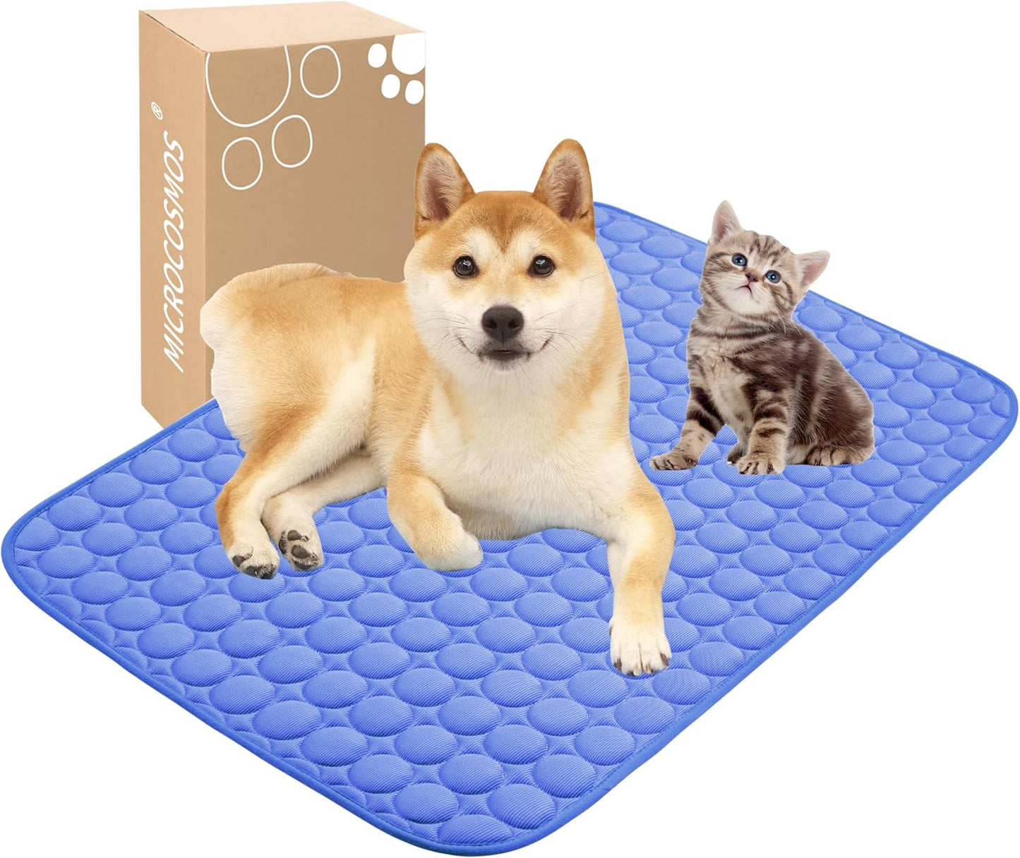 MICROCOSMOS Summer Cooling Mat & Sleeping Pad- Water Absorption Top, Materials Safe, Easy Carry, EZ Clean. Keep Cooling for Pets, Kids and Adults.(Grey, 40" x 28")