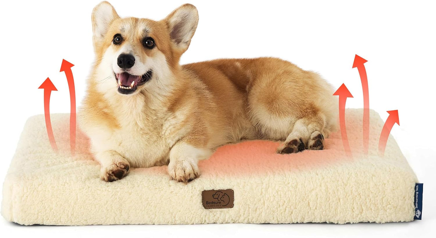 Bedsure Cooling Dog Bed for Crate - Large Orthopedic Waterproof Puppy Beds with Removable Washable Cover, Egg Crate Foam Pet Mat, Suitable for Pet Up to 50 lbs