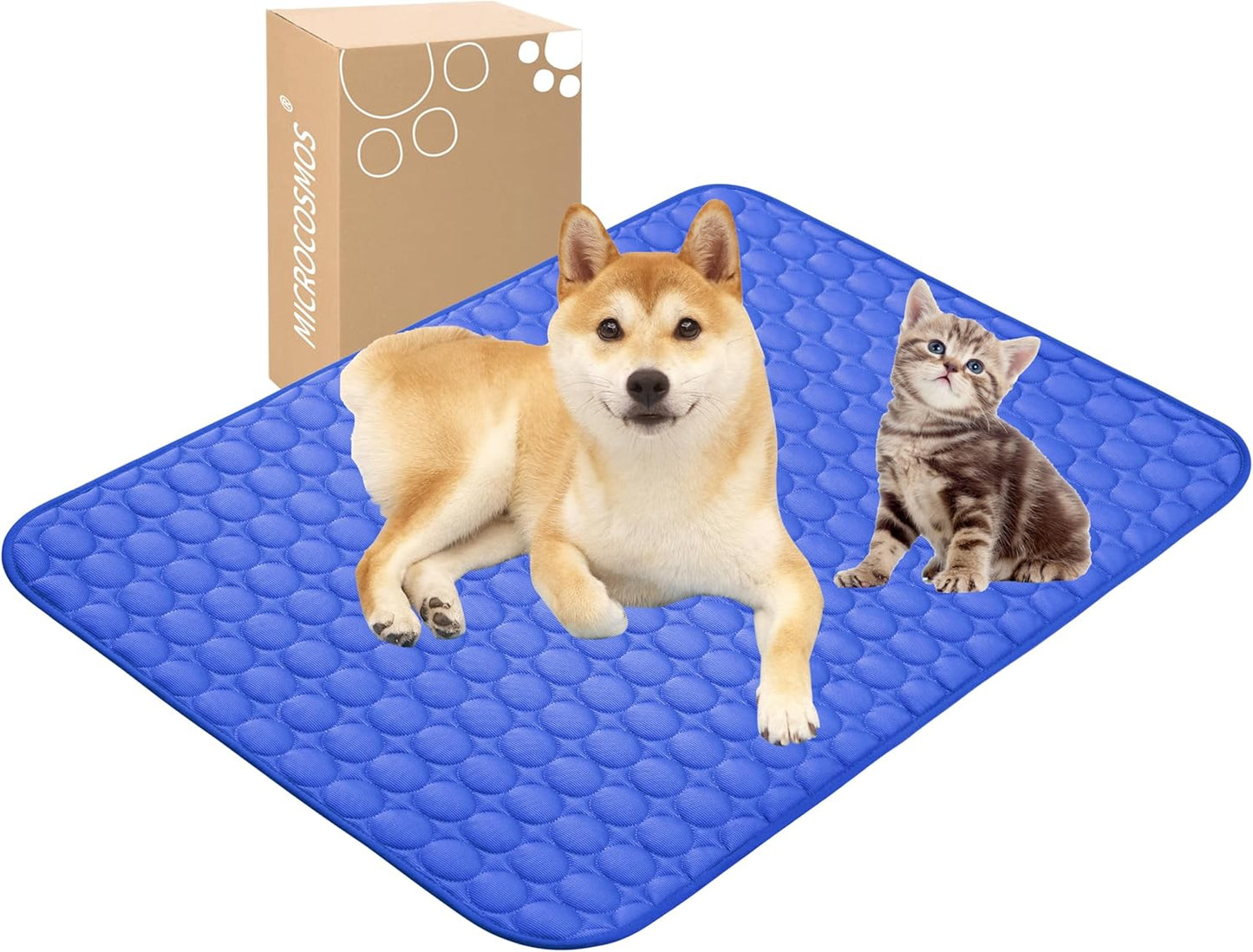 MICROCOSMOS Summer Cooling Mat & Sleeping Pad- Water Absorption Top, Materials Safe, Easy Carry, EZ Clean. Keep Cooling for Pets, Kids and Adults.(Grey, 40" x 28")