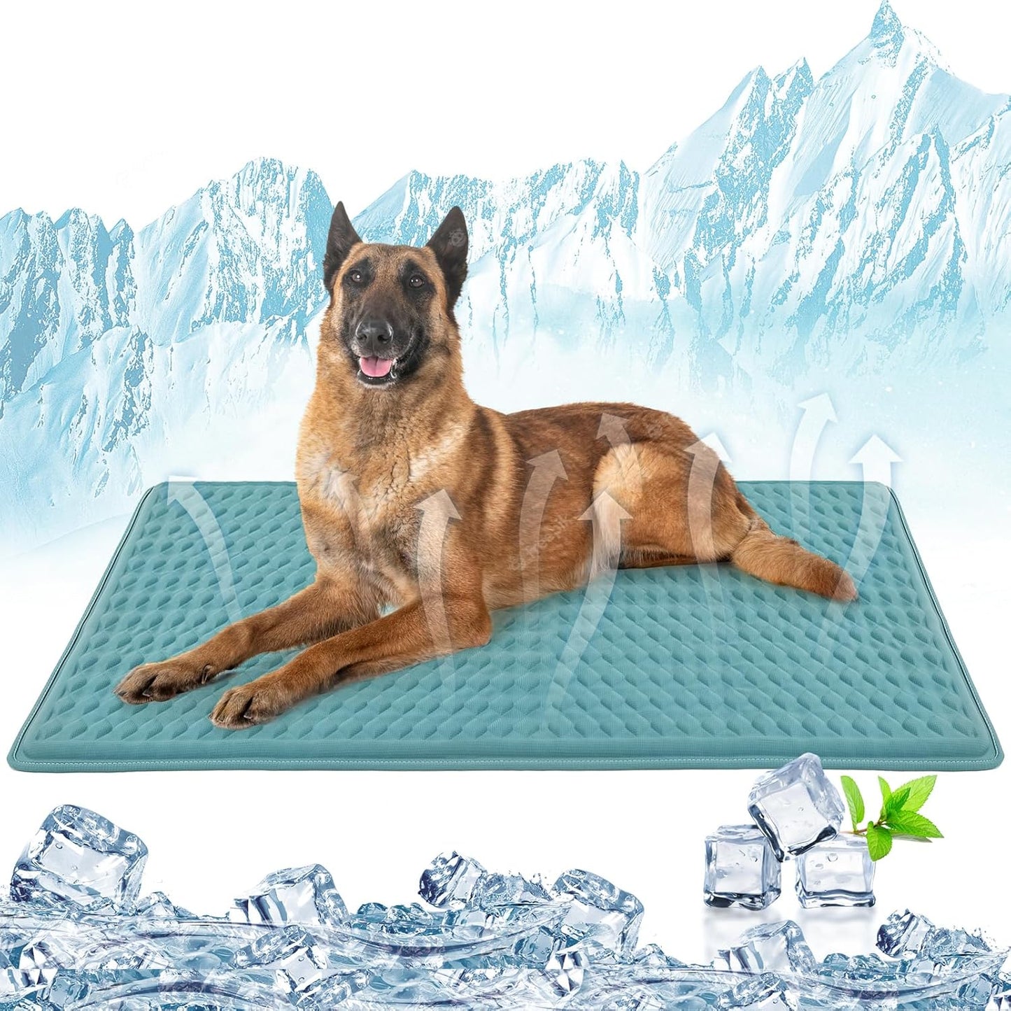 Large Dog Cooling Mat for Dogs,34×23 in Silicone Anti-Slip Waterproof,Easy Washable Pet Cool Blanket, Ice Cool Fabric, Cooling for Dog Kennel, Indoor and Outdoor Floors, Car Seat&Sofa