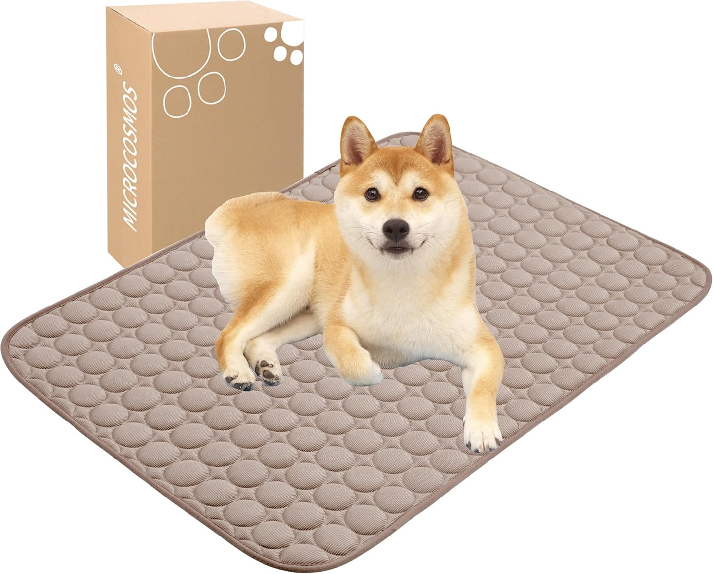 MICROCOSMOS Summer Cooling Mat & Sleeping Pad- Water Absorption Top, Materials Safe, Easy Carry, EZ Clean. Keep Cooling for Pets, Kids and Adults.(Grey, 40" x 28")