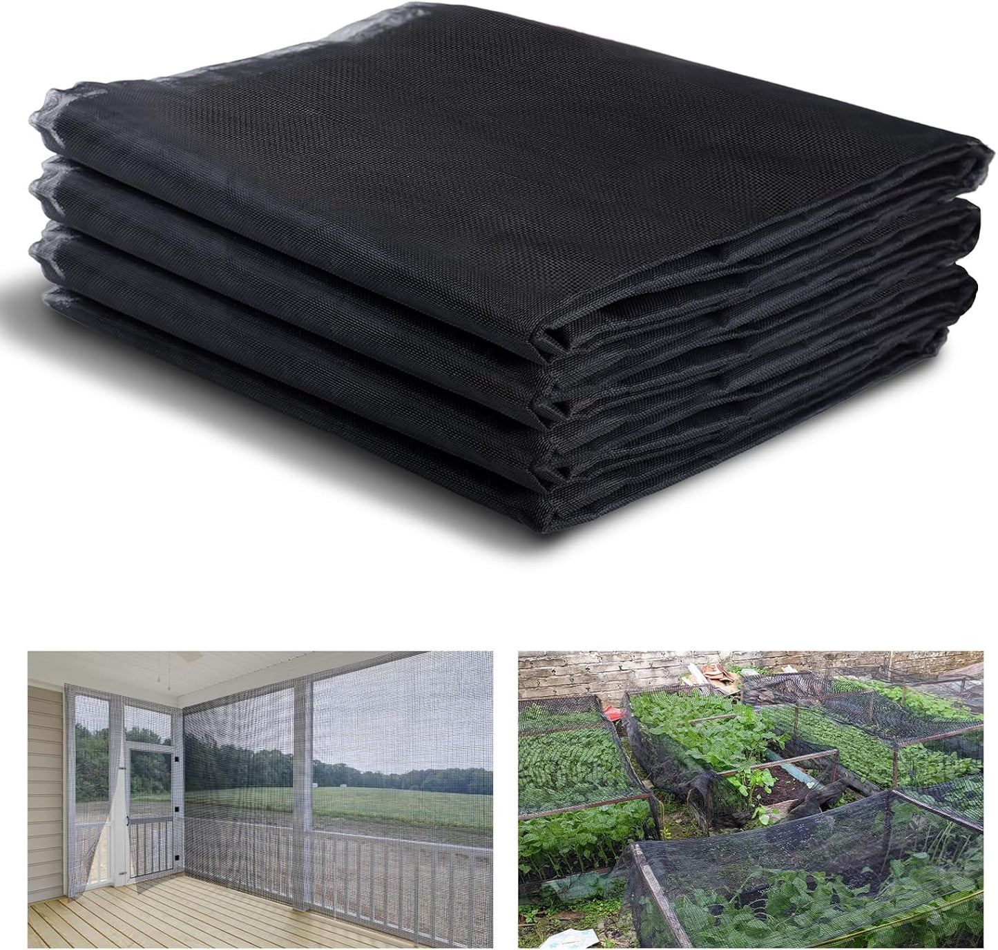 Stronger Garden Mesh Netting - 10 x 20 ft PPT Nano Bird Net Barrier, Mosquito Netting Screen for Outdoor Plants Vegetables Patios Balconies Terraces, Shading Rate 33% (Black)