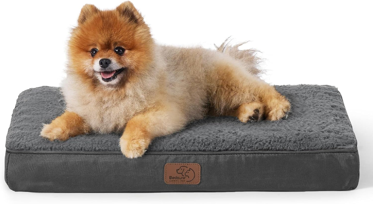 Bedsure Cooling Dog Bed for Crate - Large Orthopedic Waterproof Puppy Beds with Removable Washable Cover, Egg Crate Foam Pet Mat, Suitable for Pet Up to 50 lbs