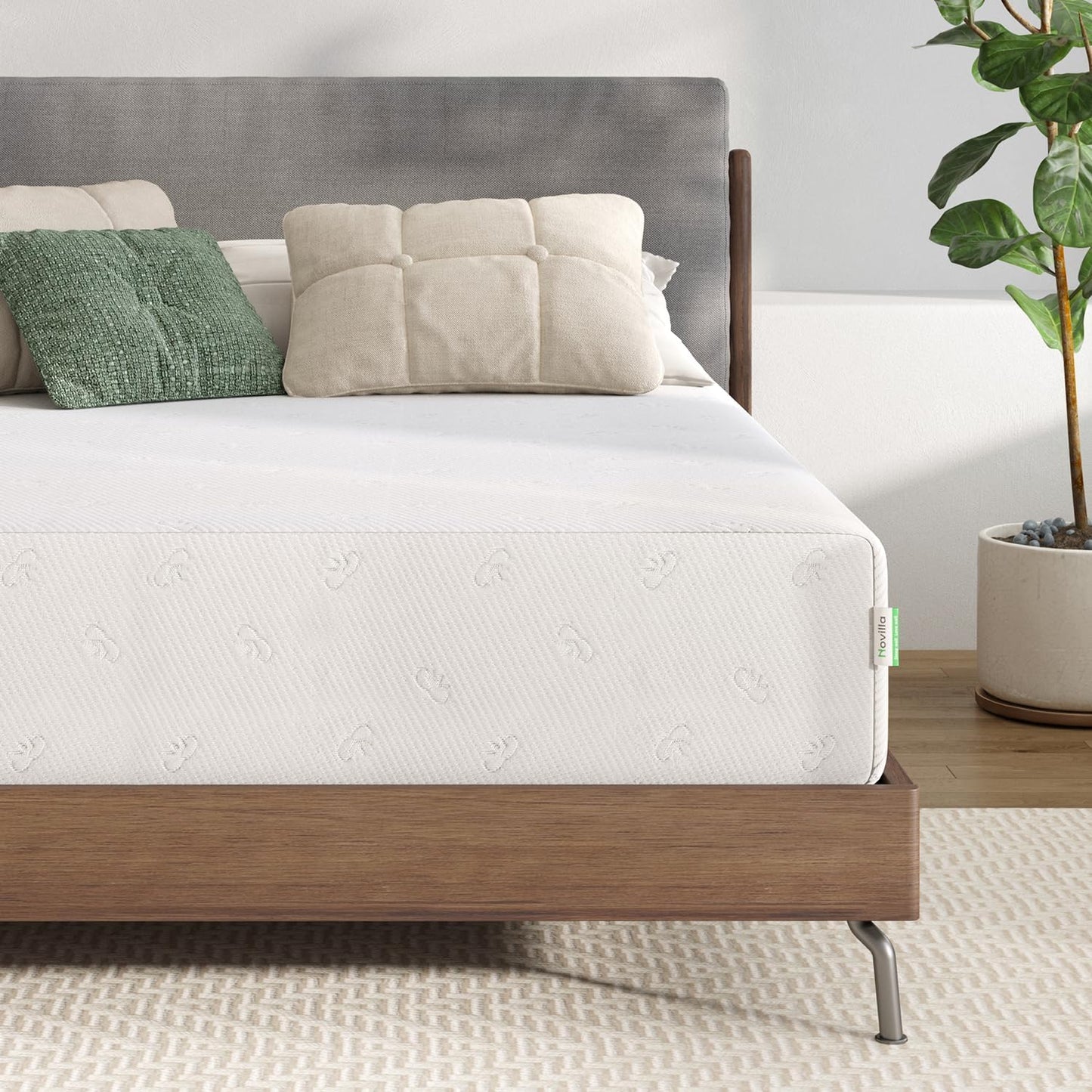 Novilla King Mattress, 12 Inch King Size Memory Foam Mattress with Comfort Foam for Pressure Relief & Cool Fresh Sleep, Removable Washable Cover,Mattresses in a Box,Medium Firm