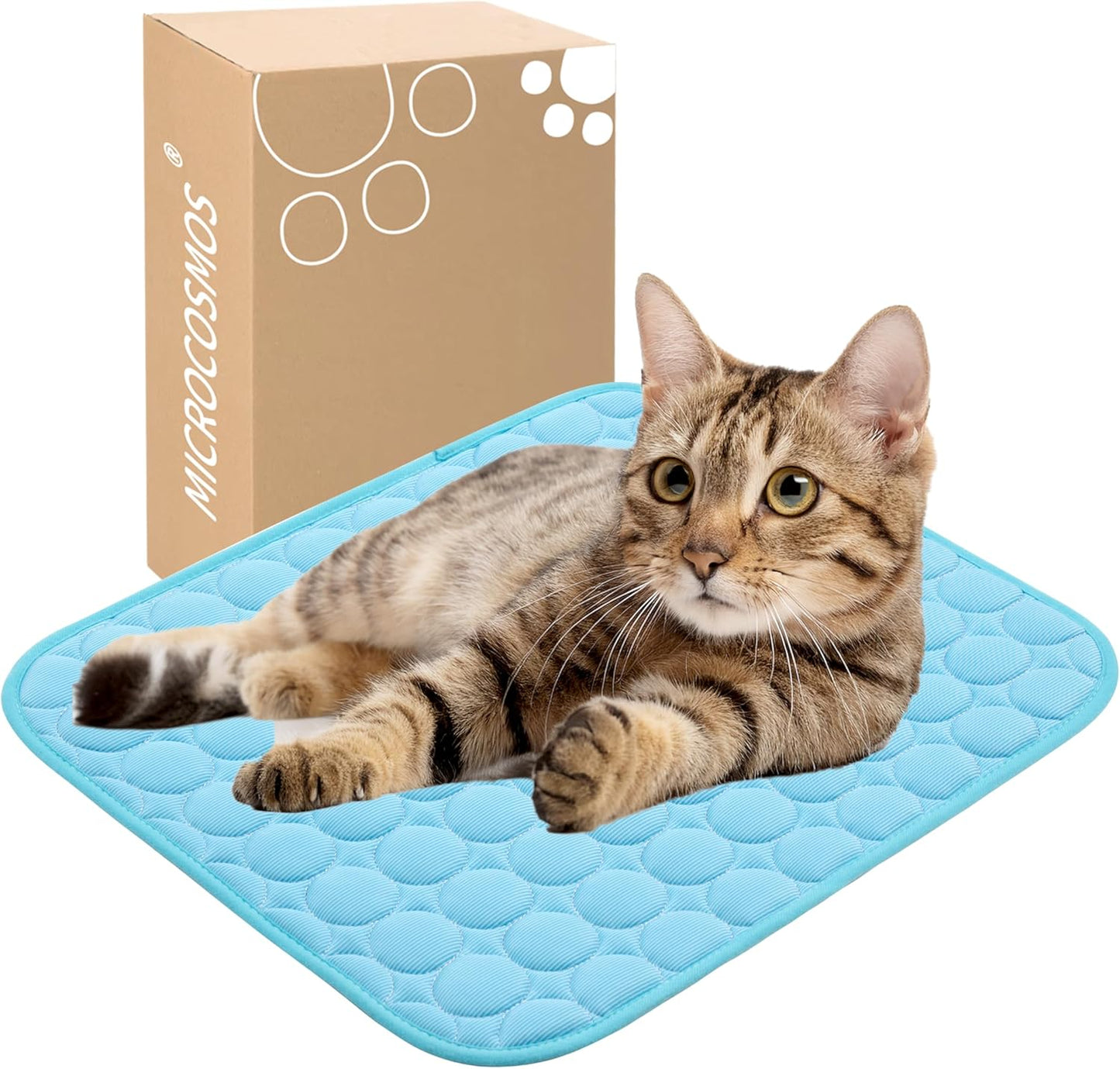 MICROCOSMOS Summer Cooling Mat & Sleeping Pad- Water Absorption Top, Materials Safe, Easy Carry, EZ Clean. Keep Cooling for Pets, Kids and Adults.(Grey, 40" x 28")