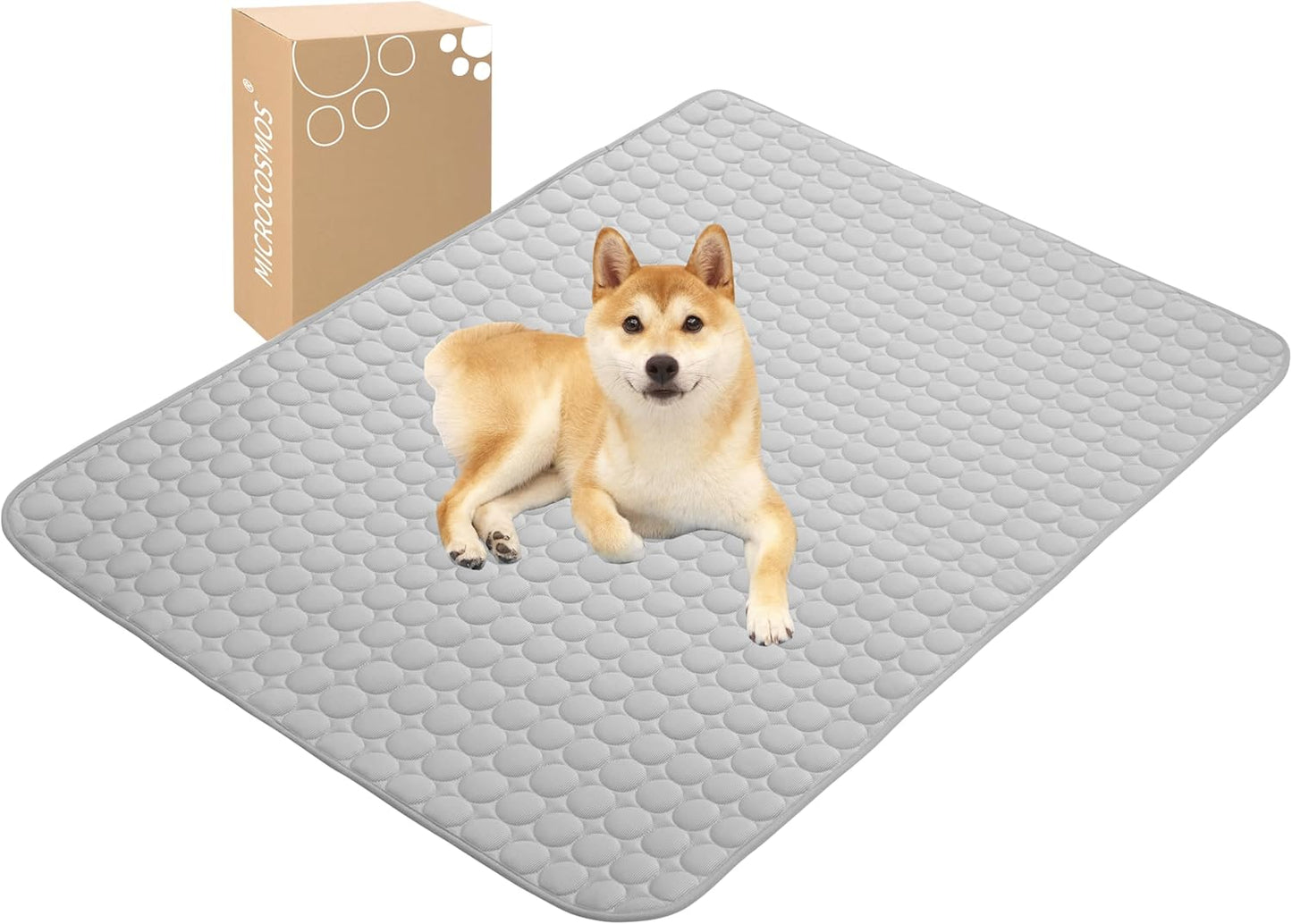 MICROCOSMOS Summer Cooling Mat & Sleeping Pad- Water Absorption Top, Materials Safe, Easy Carry, EZ Clean. Keep Cooling for Pets, Kids and Adults.(Grey, 40" x 28")