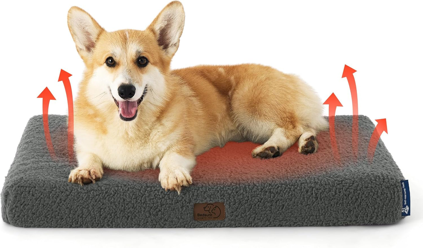 Bedsure Cooling Dog Bed for Crate - Large Orthopedic Waterproof Puppy Beds with Removable Washable Cover, Egg Crate Foam Pet Mat, Suitable for Pet Up to 50 lbs