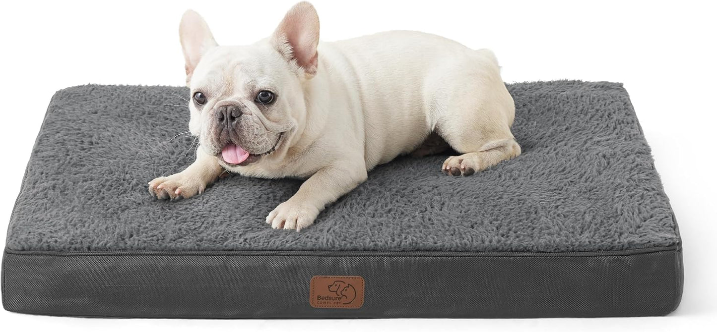 Bedsure Cooling Dog Bed for Crate - Large Orthopedic Waterproof Puppy Beds with Removable Washable Cover, Egg Crate Foam Pet Mat, Suitable for Pet Up to 50 lbs