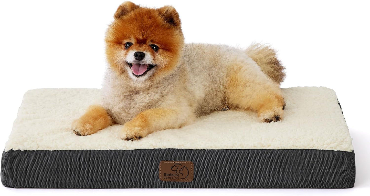 Bedsure Cooling Dog Bed for Crate - Large Orthopedic Waterproof Puppy Beds with Removable Washable Cover, Egg Crate Foam Pet Mat, Suitable for Pet Up to 50 lbs