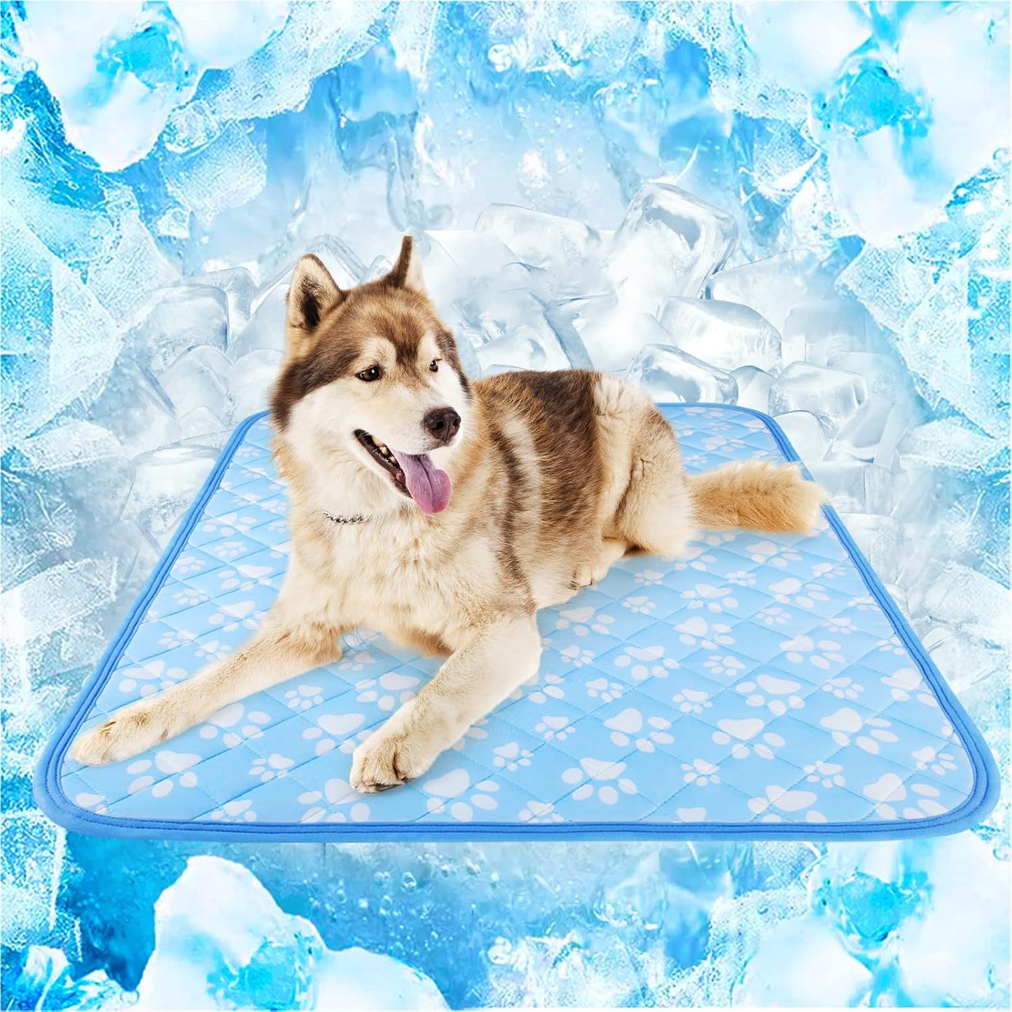 Rywell Upgrade Self-Cooling Mat for Dogs Extra Large, 44'' x 32'' - Endothermic Color Changing Arc-Chill Cooling Fiber - Washable Non-Toxic Summer Pet Outdoor Bed, Non-Slip&Foldable