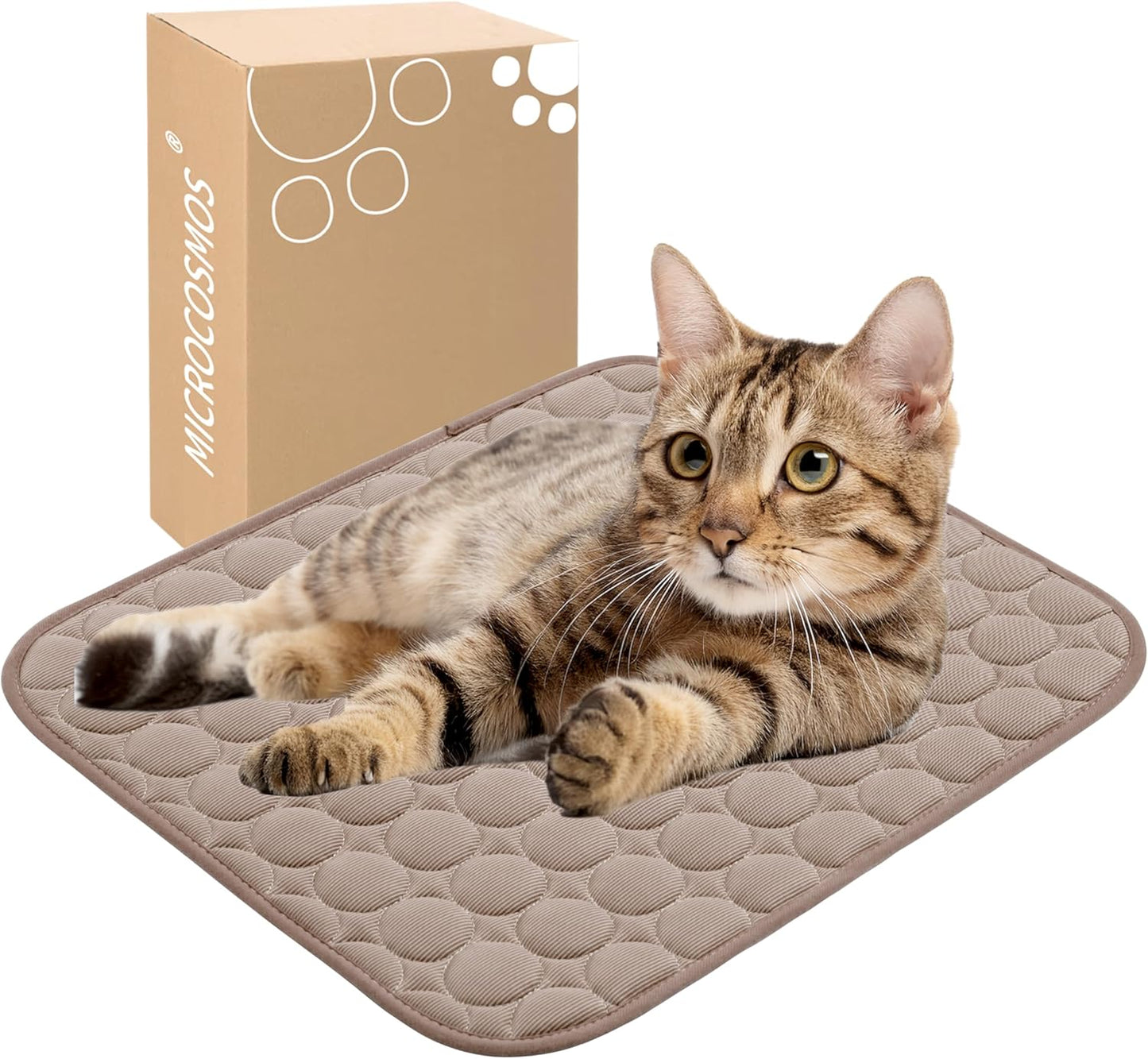 MICROCOSMOS Summer Cooling Mat & Sleeping Pad- Water Absorption Top, Materials Safe, Easy Carry, EZ Clean. Keep Cooling for Pets, Kids and Adults.(Grey, 40" x 28")