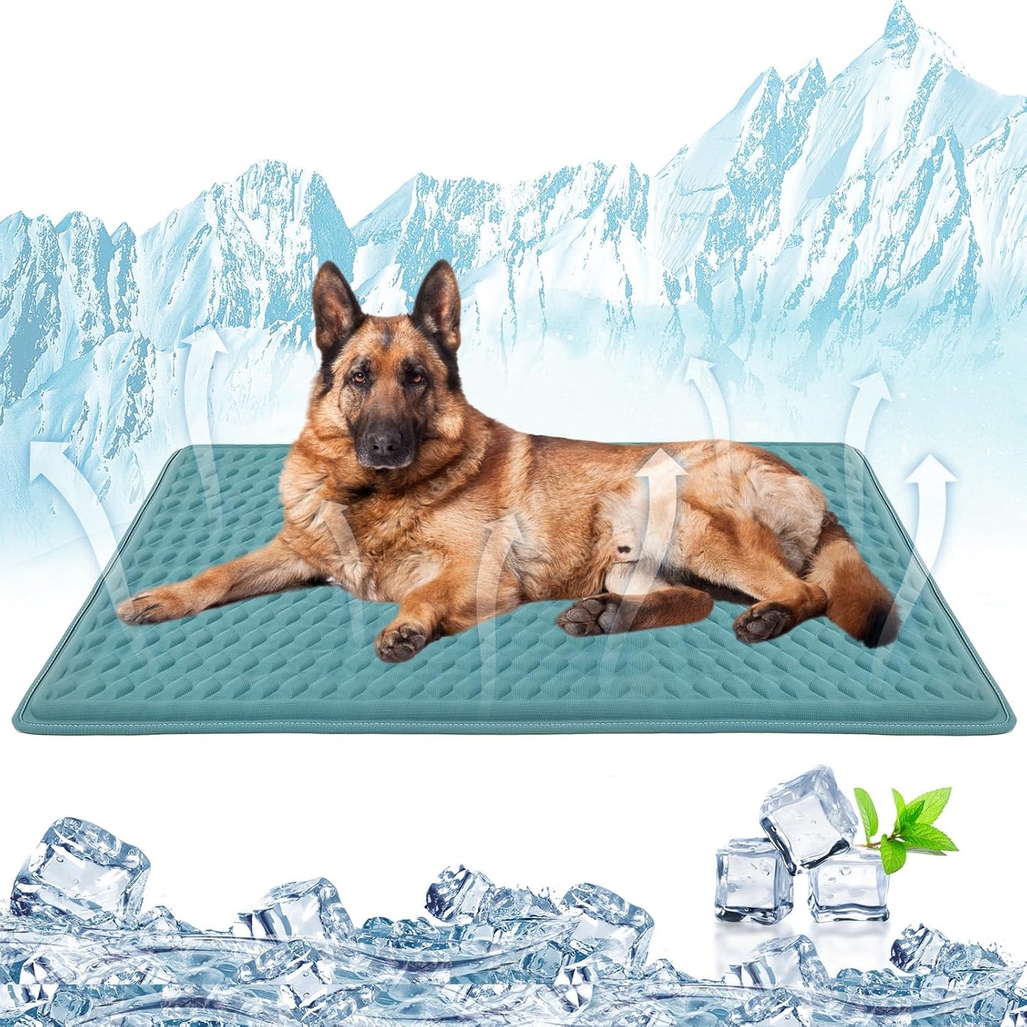 Large Dog Cooling Mat for Dogs,34×23 in Silicone Anti-Slip Waterproof,Easy Washable Pet Cool Blanket, Ice Cool Fabric, Cooling for Dog Kennel, Indoor and Outdoor Floors, Car Seat&Sofa